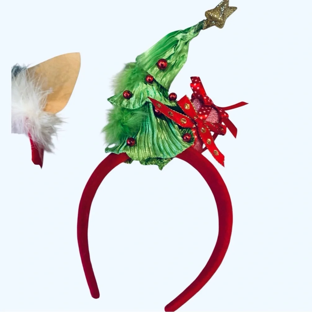 Set 3 Christmas Headbands Whimsical Holiday Card Elf Red Multicolor Dr Seuss